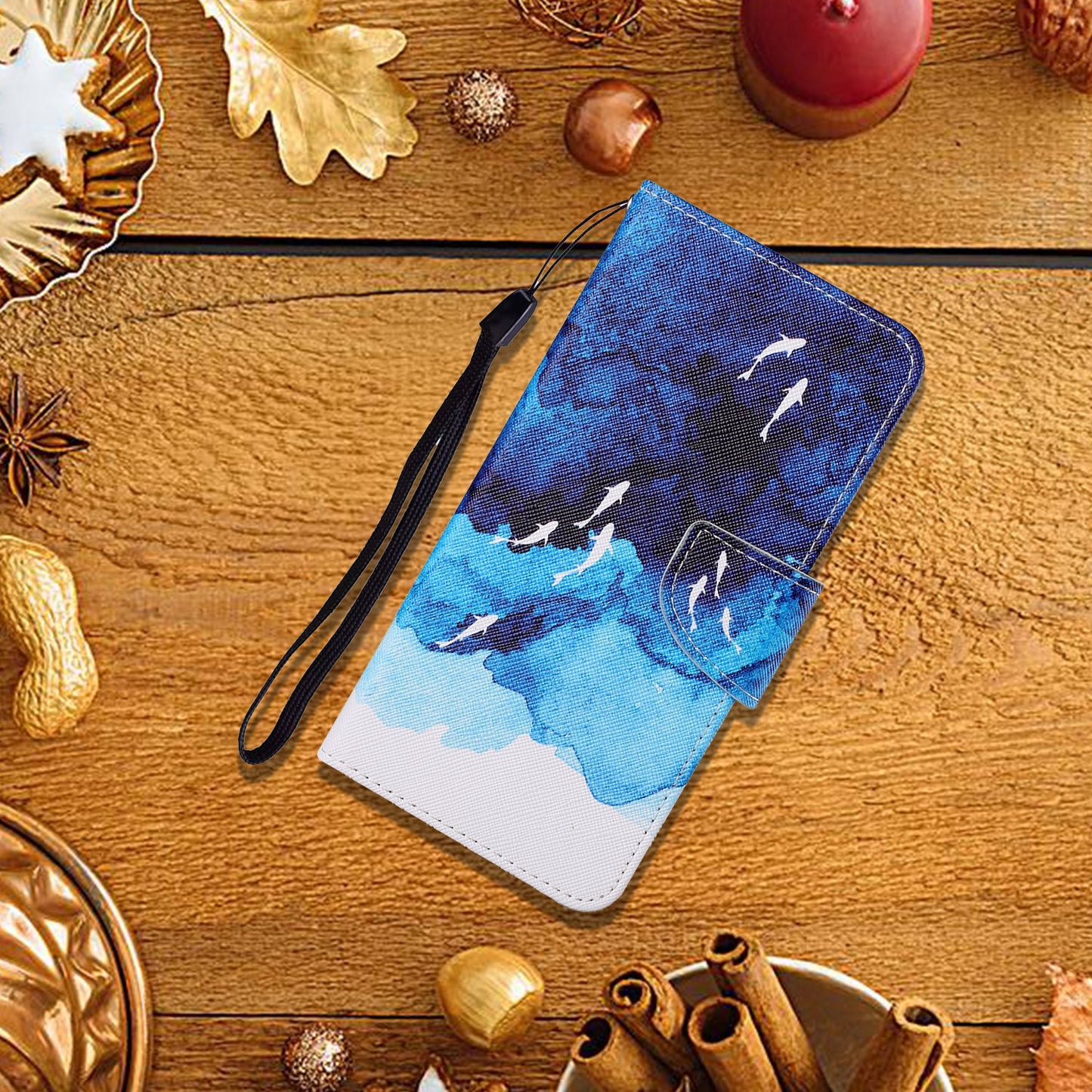 Cross Texture Pattern Printing PU Leather Wallet Stand Phone Case for iPhone 13 Pro 6.1 inch