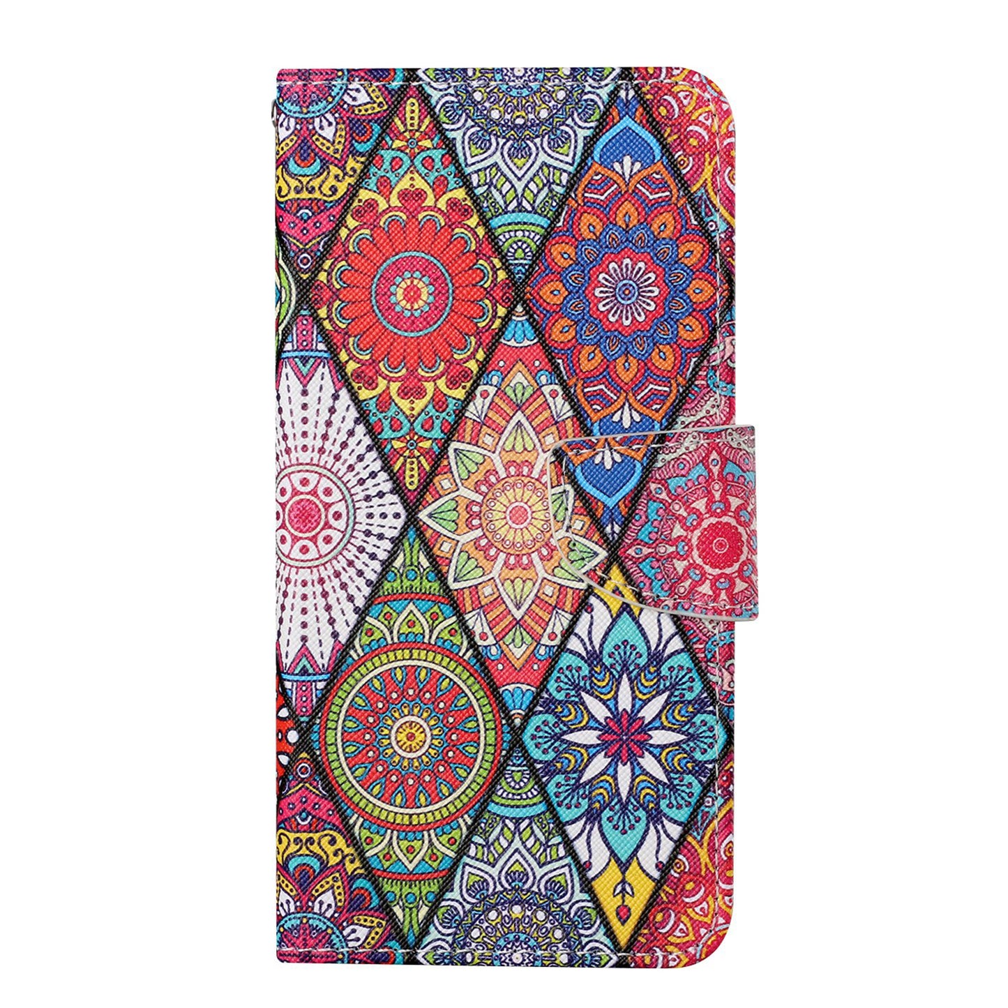 Cross Texture Pattern Printing PU Leather Wallet Stand Phone Case for iPhone 13 Pro 6.1 inch