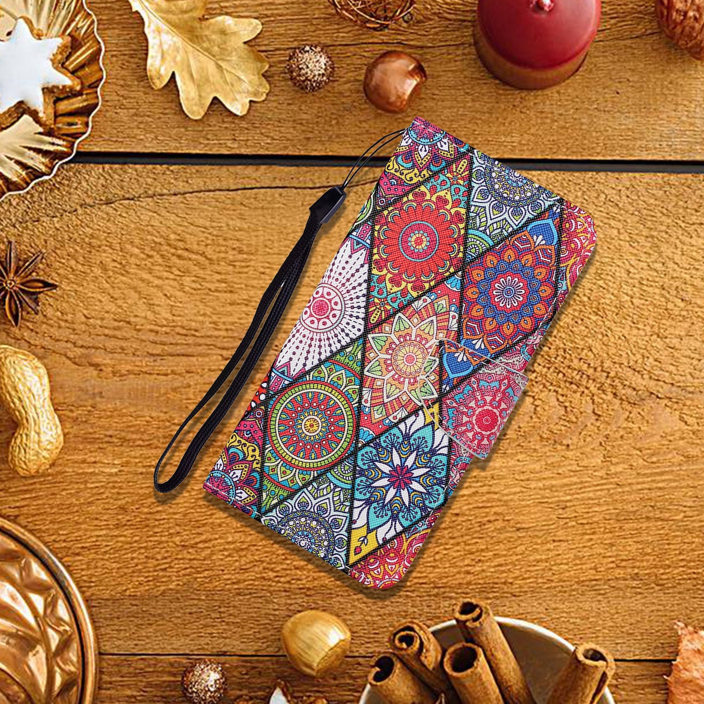 Cross Texture Pattern Printing PU Leather Wallet Stand Phone Case for iPhone 13 Pro 6.1 inch