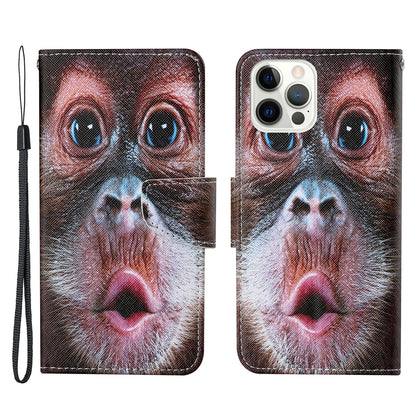 Cross Texture Pattern Printing PU Leather Wallet Stand Phone Case for iPhone 13 Pro 6.1 inch