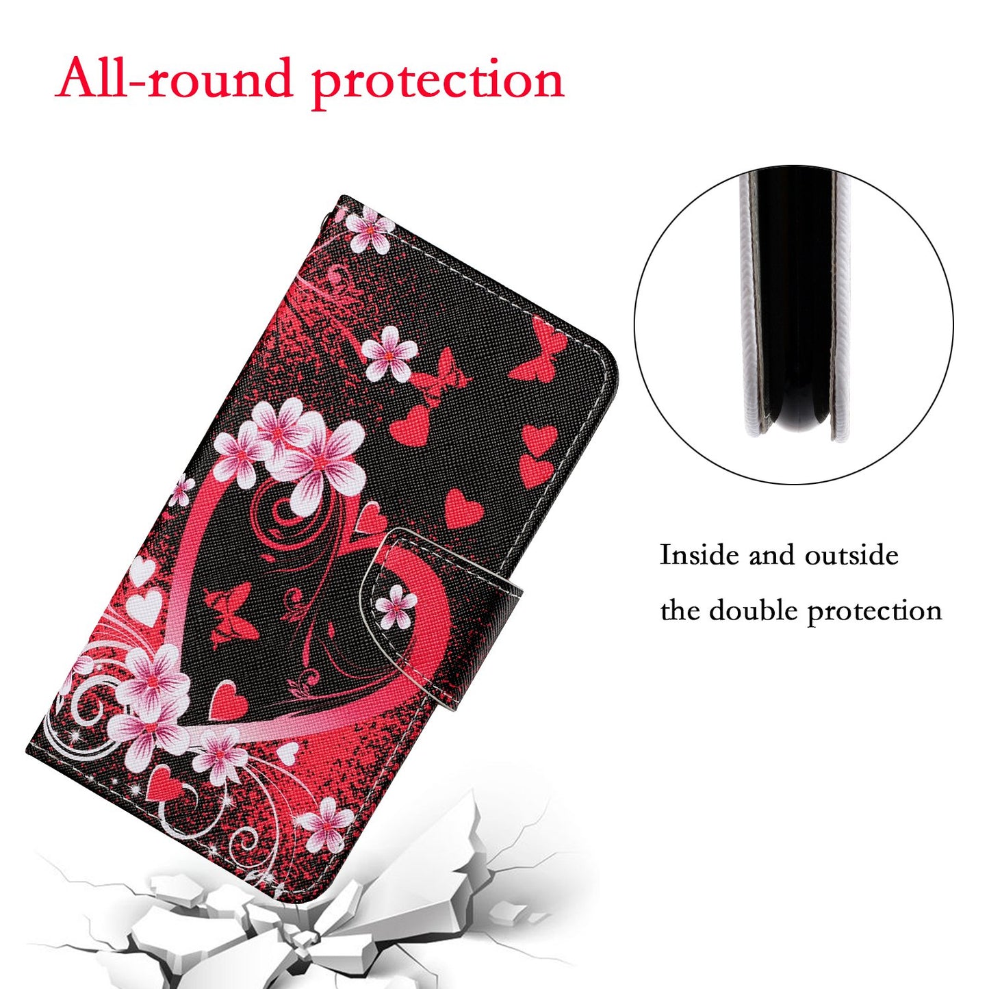 Cross Texture Pattern Printing PU Leather Wallet Stand Phone Case for iPhone 13 Pro 6.1 inch