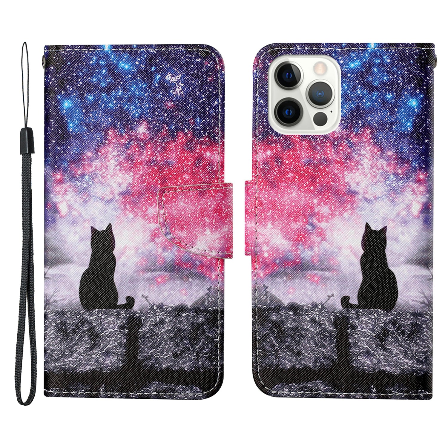 Cross Texture Pattern Printing PU Leather Wallet Stand Phone Case for iPhone 13 Pro 6.1 inch