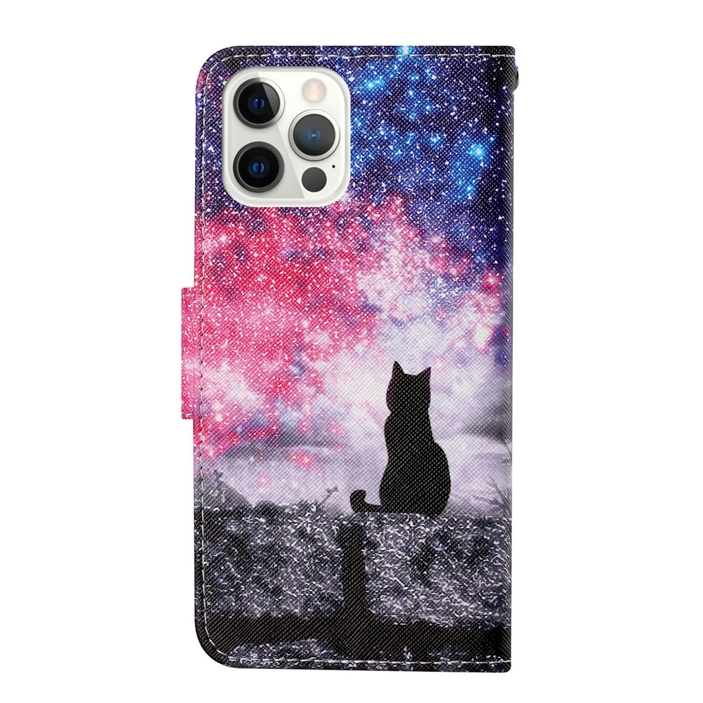 Cross Texture Pattern Printing PU Leather Wallet Stand Phone Case for iPhone 13 Pro 6.1 inch