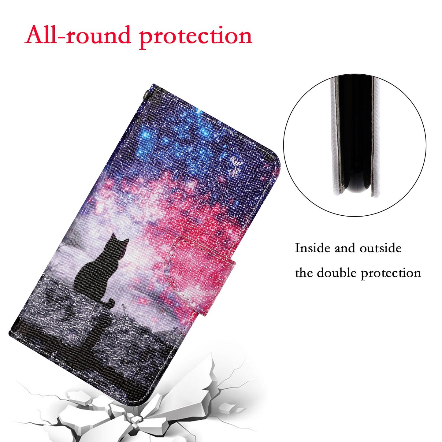 Cross Texture Pattern Printing PU Leather Wallet Stand Phone Case for iPhone 13 Pro 6.1 inch