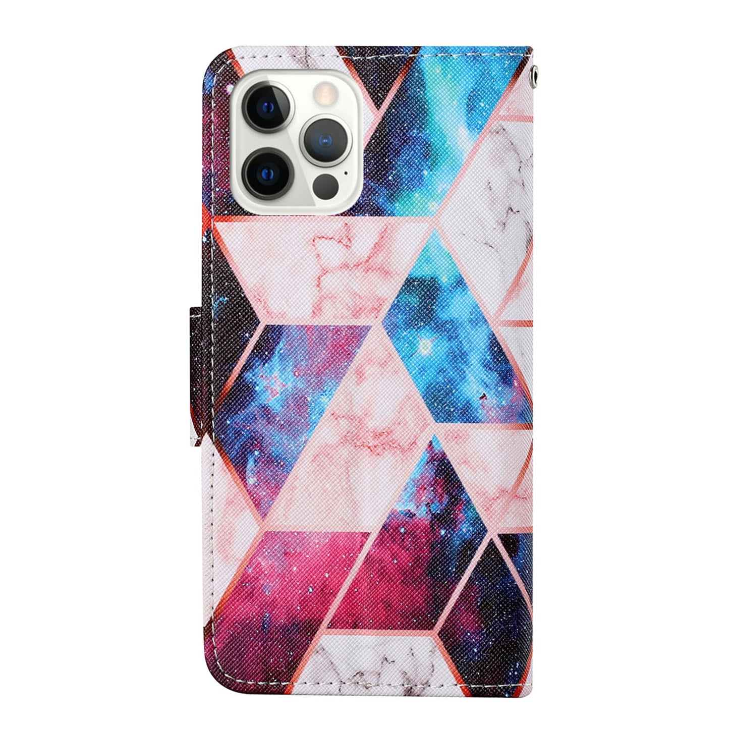 Cross Texture Pattern Printing PU Leather Wallet Stand Phone Case for iPhone 13 Pro 6.1 inch