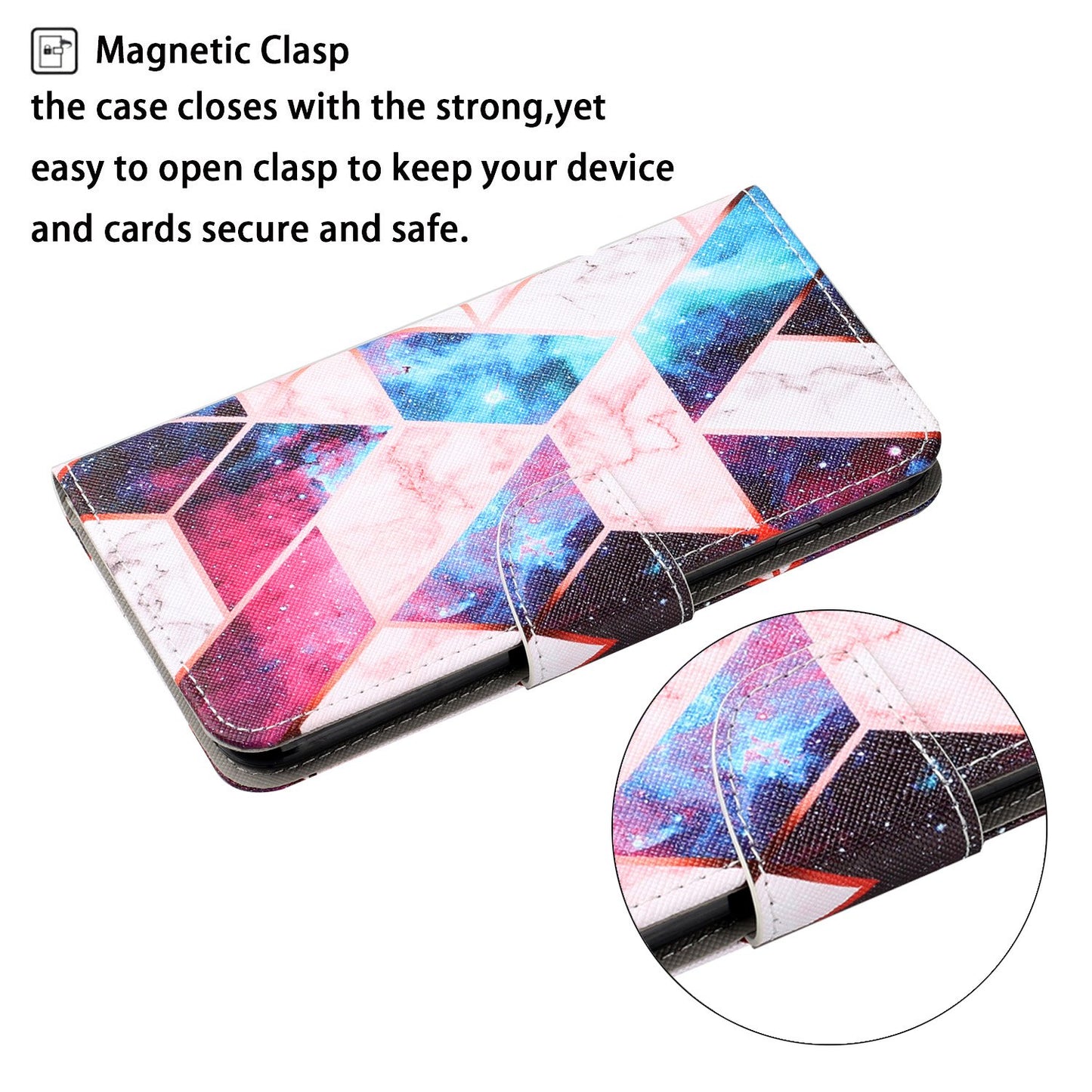 Cross Texture Pattern Printing PU Leather Wallet Stand Phone Case for iPhone 13 Pro 6.1 inch