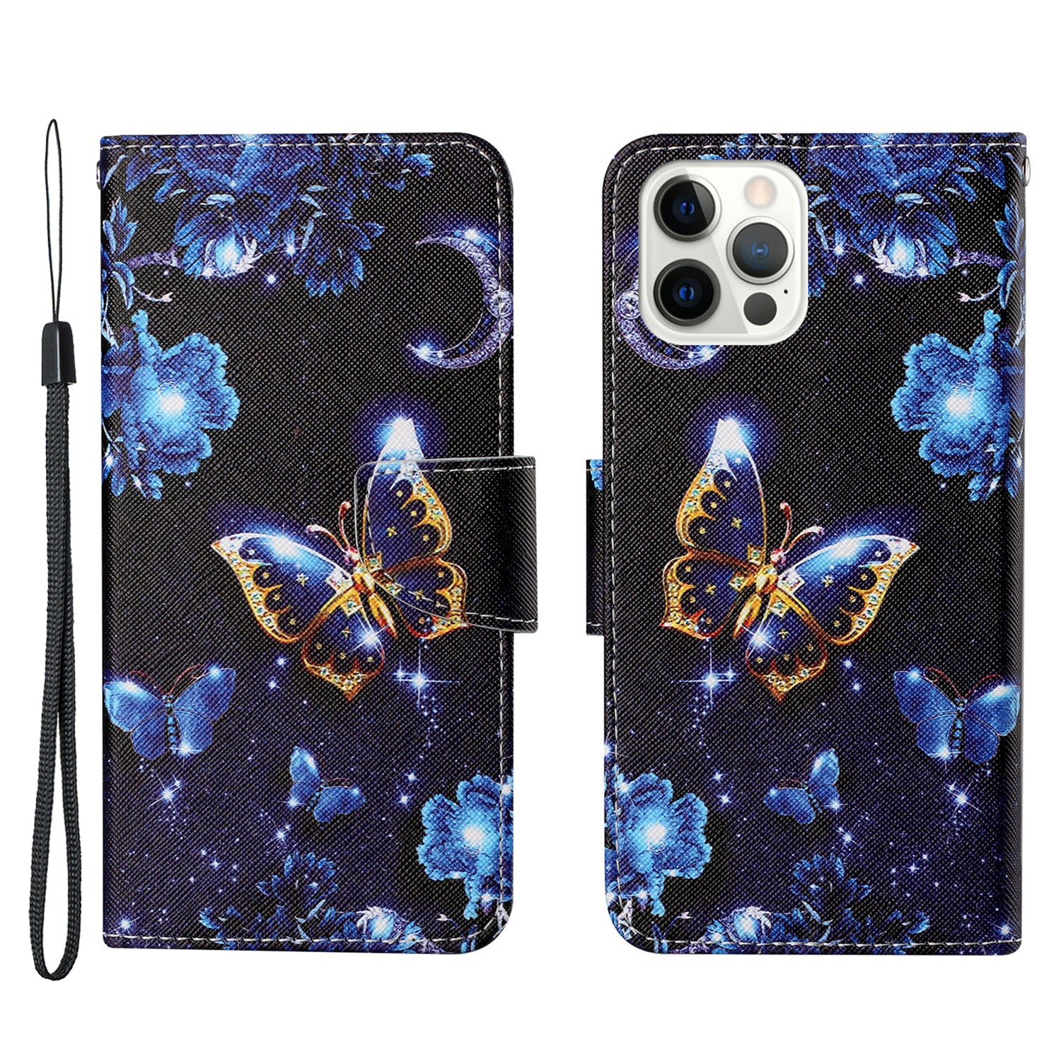 Cross Texture Pattern Printing PU Leather Wallet Stand Phone Case for iPhone 13 Pro 6.1 inch