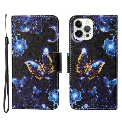 Cross Texture Pattern Printing PU Leather Wallet Stand Phone Case for iPhone 13 Pro 6.1 inch