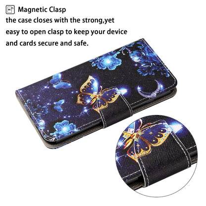 Cross Texture Pattern Printing PU Leather Wallet Stand Phone Case for iPhone 13 Pro 6.1 inch