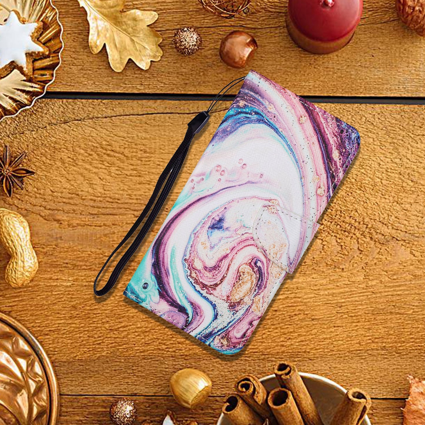 Cross Texture Pattern Printing PU Leather Wallet Stand Phone Case for iPhone 13 Pro 6.1 inch