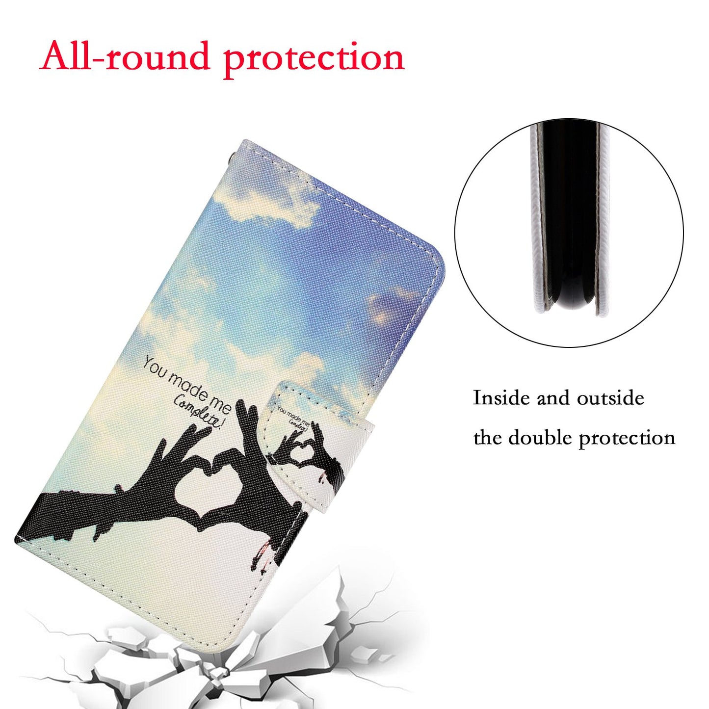 Cross Texture Pattern Printing PU Leather Wallet Stand Phone Case for iPhone 13 Pro 6.1 inch