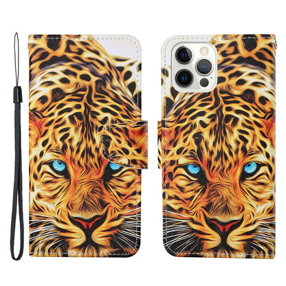 Cross Texture Pattern Printing PU Leather Wallet Stand Phone Case for iPhone 13 Pro 6.1 inch