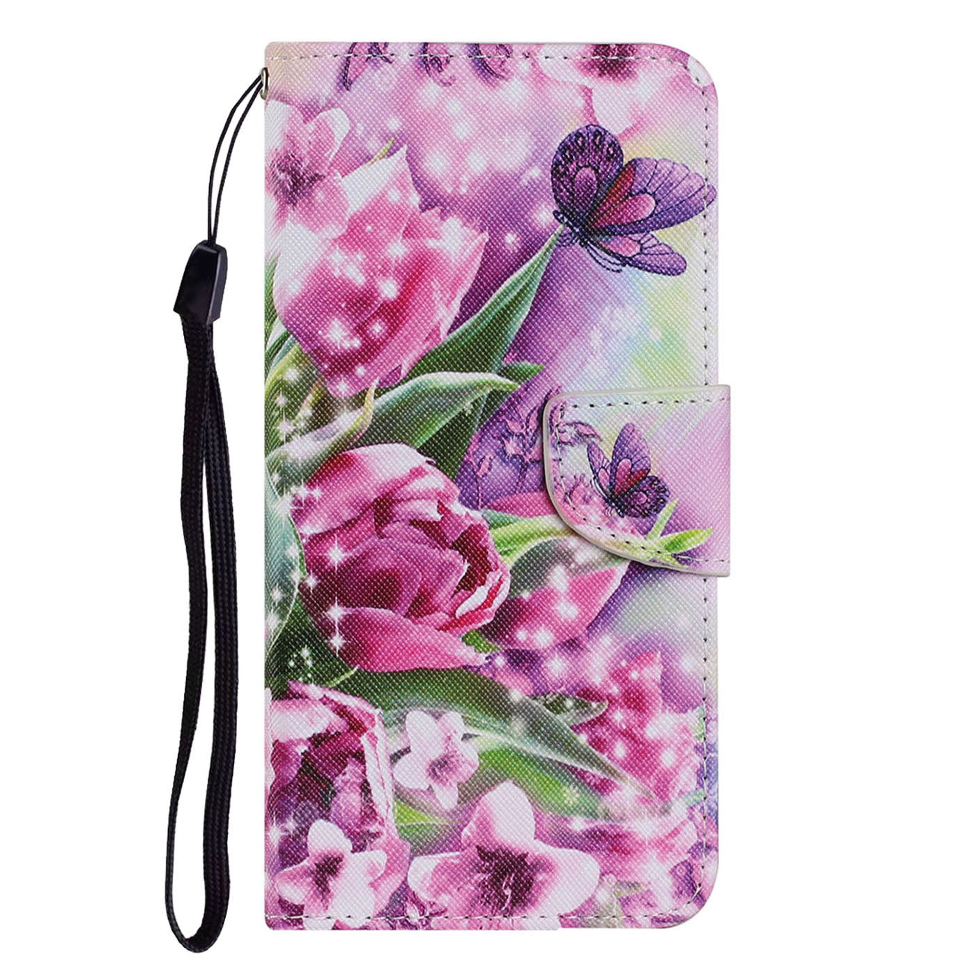 Multi Pattern Magnetic Clasp Wrist Strap Leather Phone Cell Case with Stand for Apple iPhone 13 Pro 6.1 inch