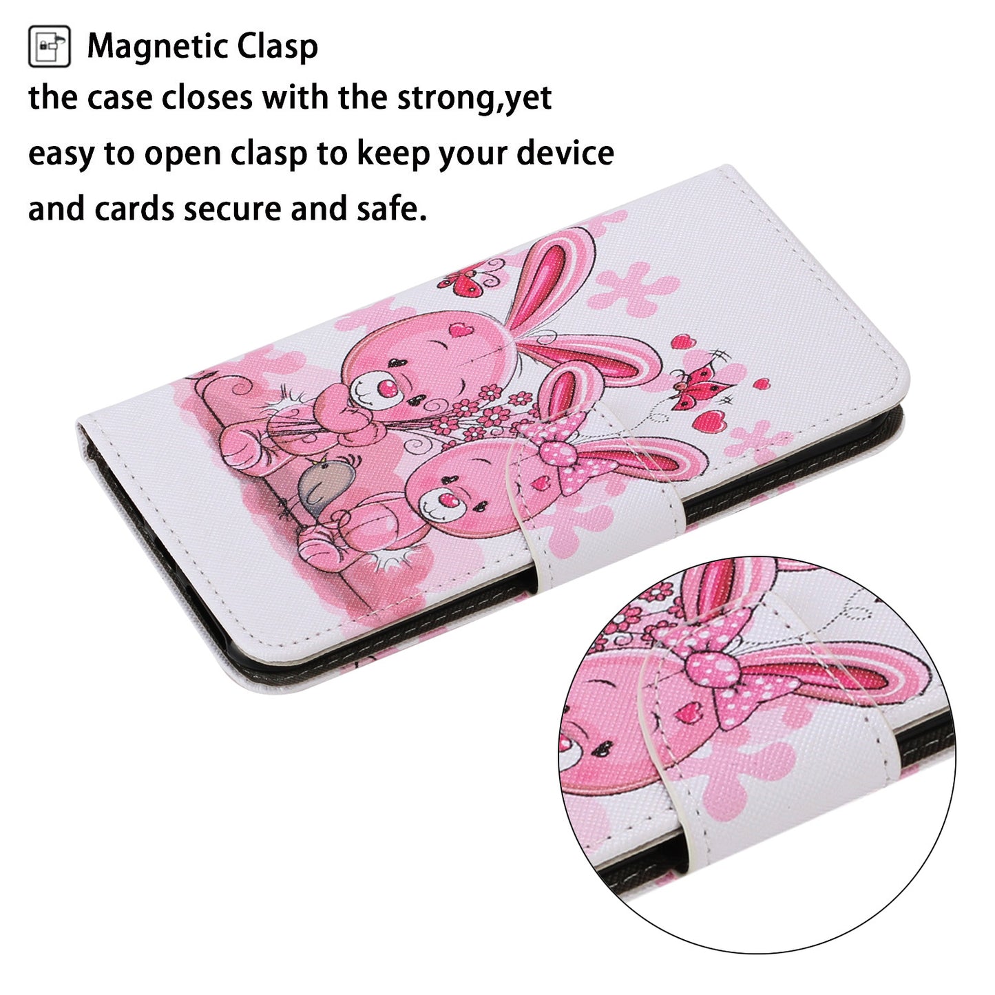 Multi Pattern Magnetic Clasp Wrist Strap Leather Phone Cell Case with Stand for Apple iPhone 13 Pro 6.1 inch
