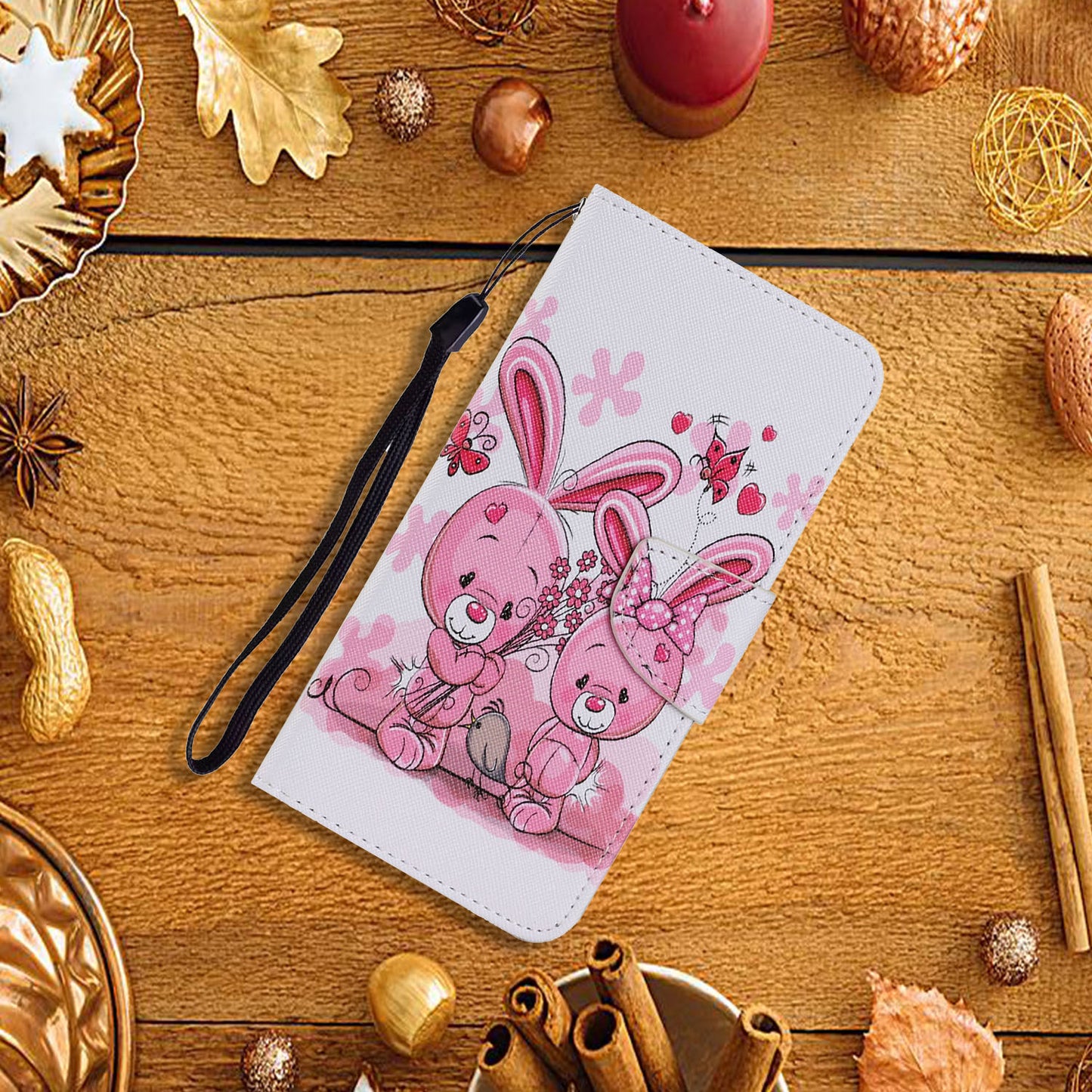 Multi Pattern Magnetic Clasp Wrist Strap Leather Phone Cell Case with Stand for Apple iPhone 13 Pro 6.1 inch