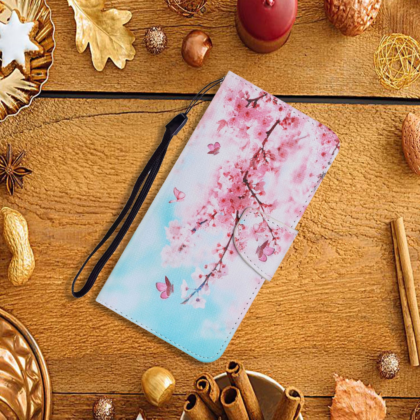 Multi Pattern Magnetic Clasp Wrist Strap Leather Phone Cell Case with Stand for Apple iPhone 13 Pro 6.1 inch
