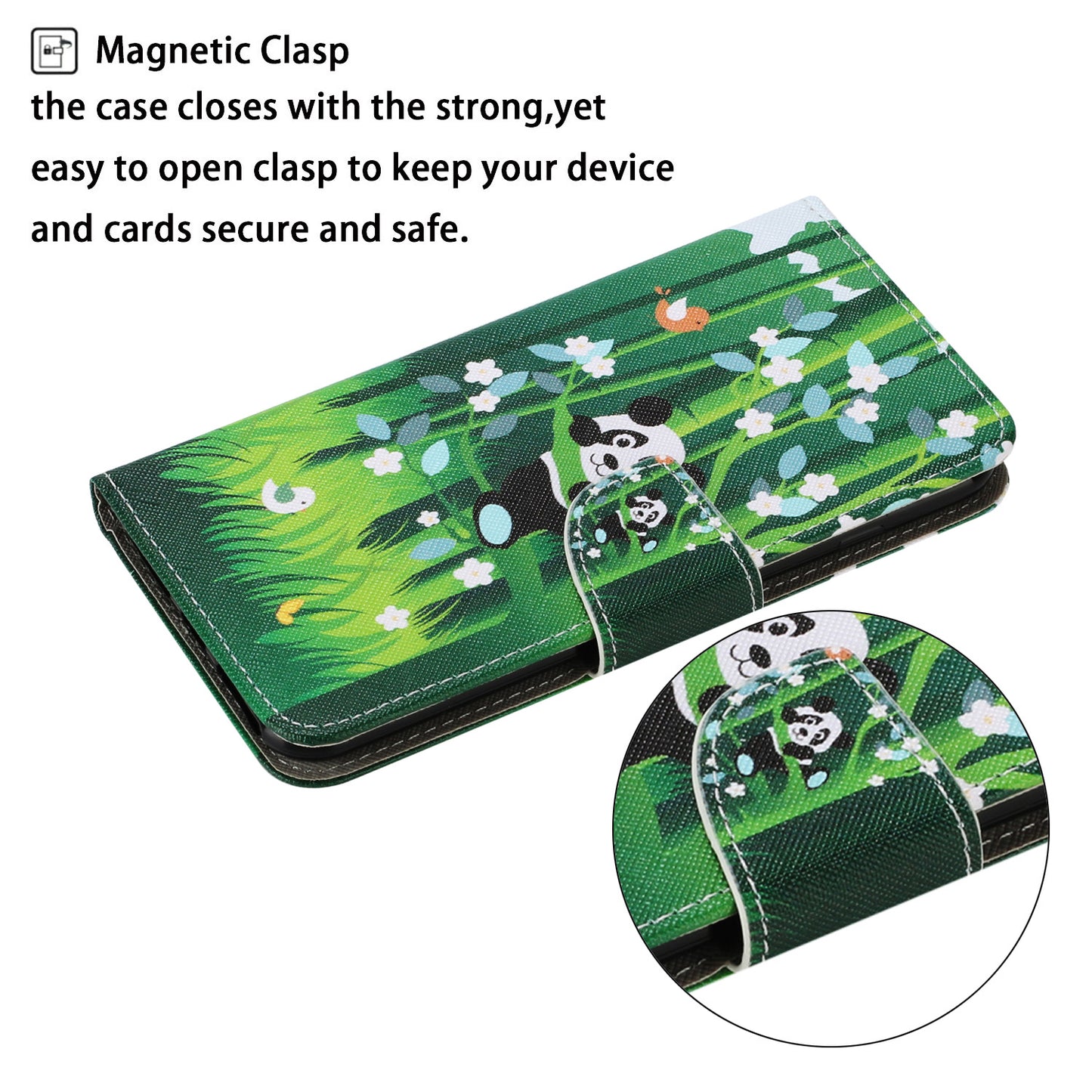 Multi Pattern Magnetic Clasp Wrist Strap Leather Phone Cell Case with Stand for Apple iPhone 13 Pro 6.1 inch