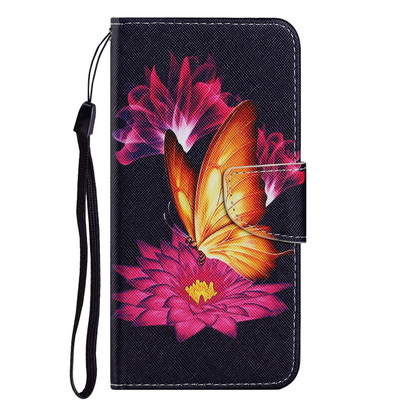 Multi Pattern Magnetic Clasp Wrist Strap Leather Phone Cell Case with Stand for Apple iPhone 13 Pro 6.1 inch