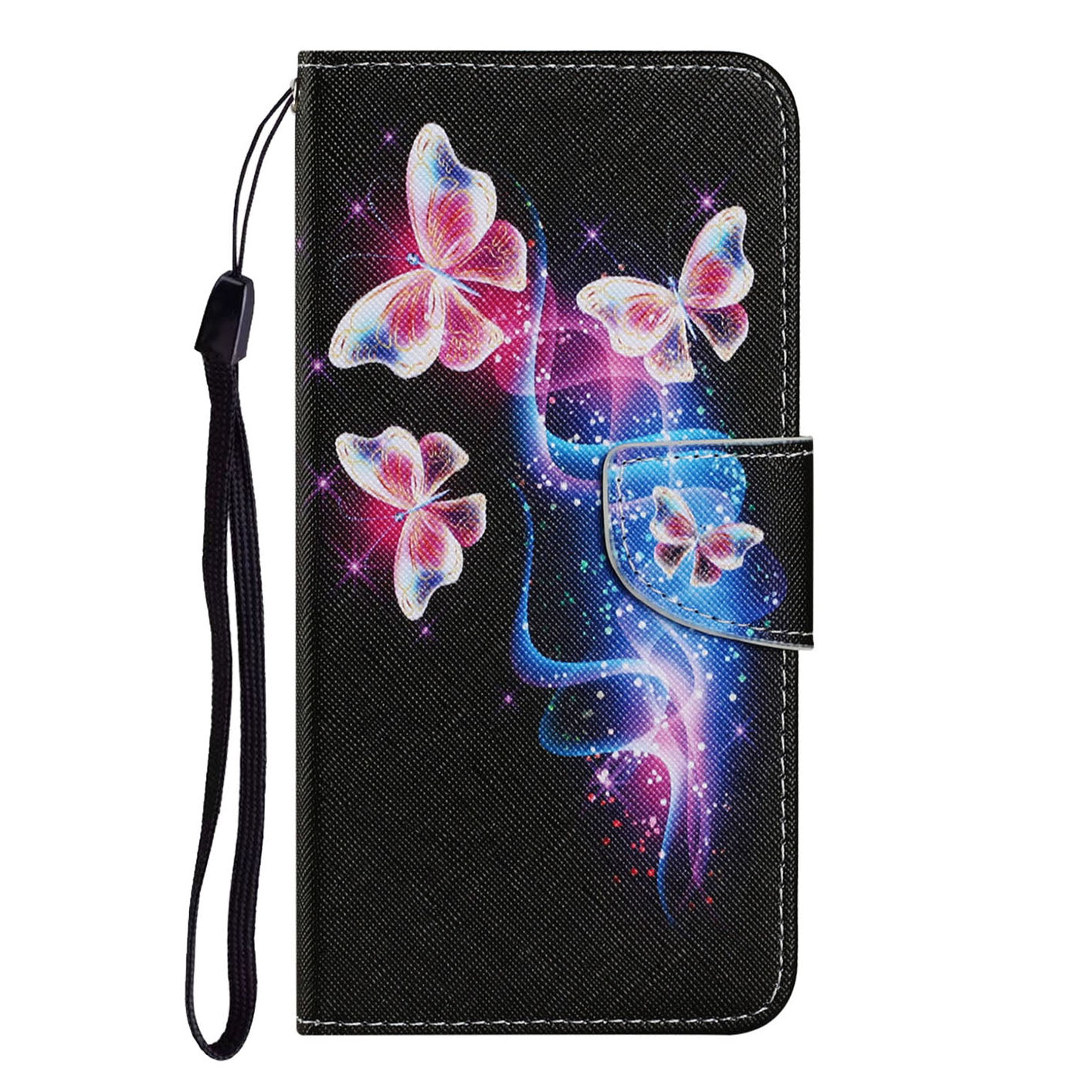 Multi Pattern Magnetic Clasp Wrist Strap Leather Phone Cell Case with Stand for Apple iPhone 13 Pro 6.1 inch