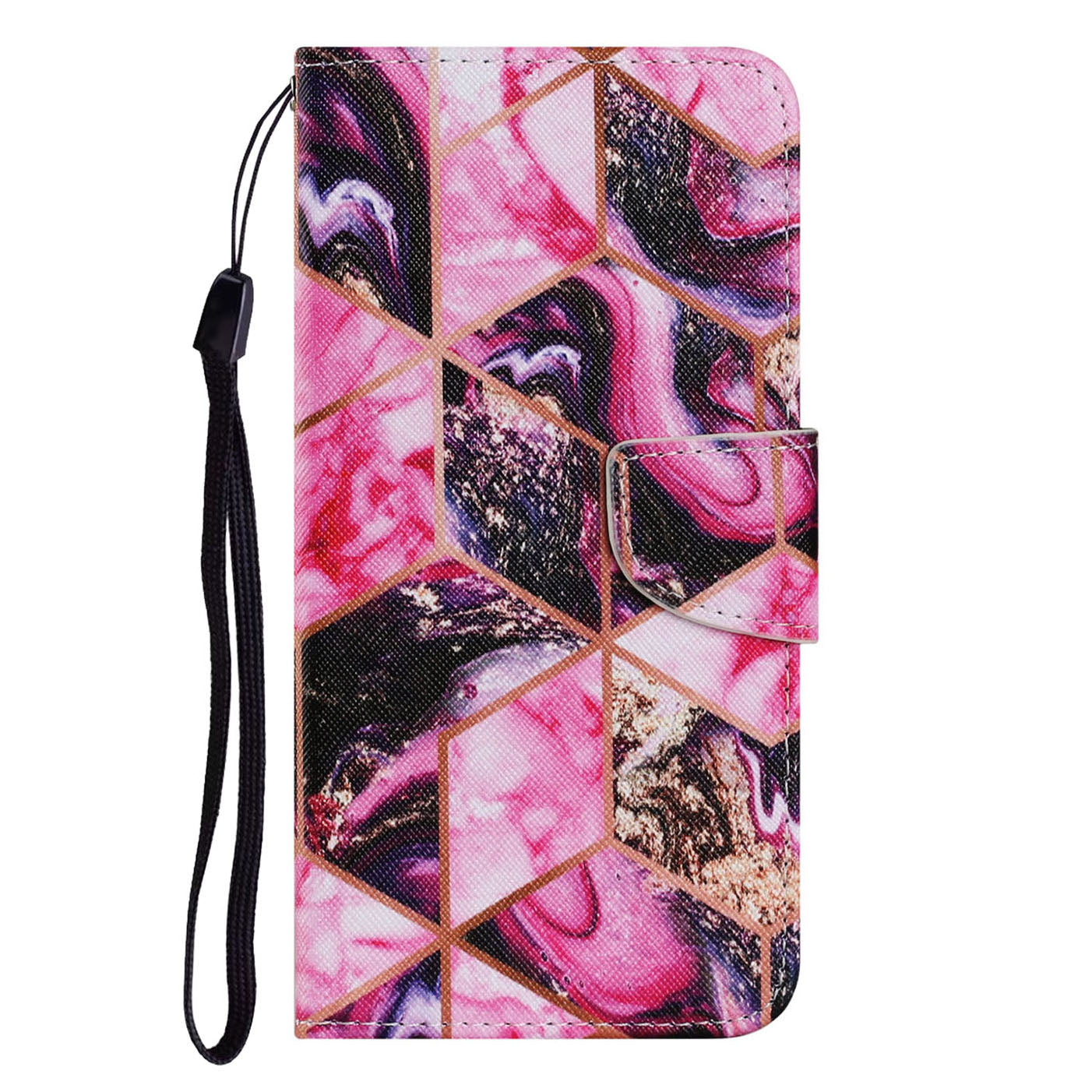 Multi Pattern Magnetic Clasp Wrist Strap Leather Phone Cell Case with Stand for Apple iPhone 13 Pro 6.1 inch