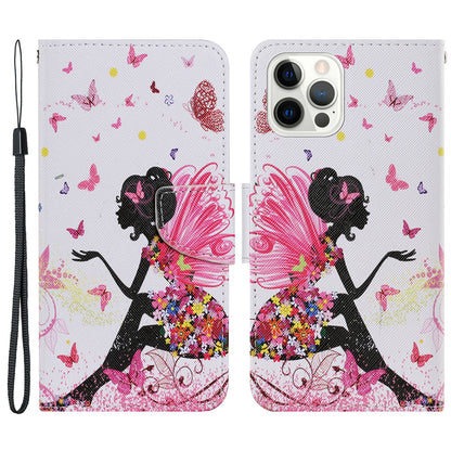 Multi Pattern Magnetic Clasp Wrist Strap Leather Phone Cell Case with Stand for Apple iPhone 13 Pro 6.1 inch