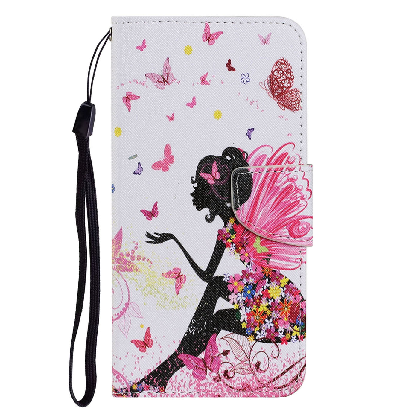 Multi Pattern Magnetic Clasp Wrist Strap Leather Phone Cell Case with Stand for Apple iPhone 13 Pro 6.1 inch