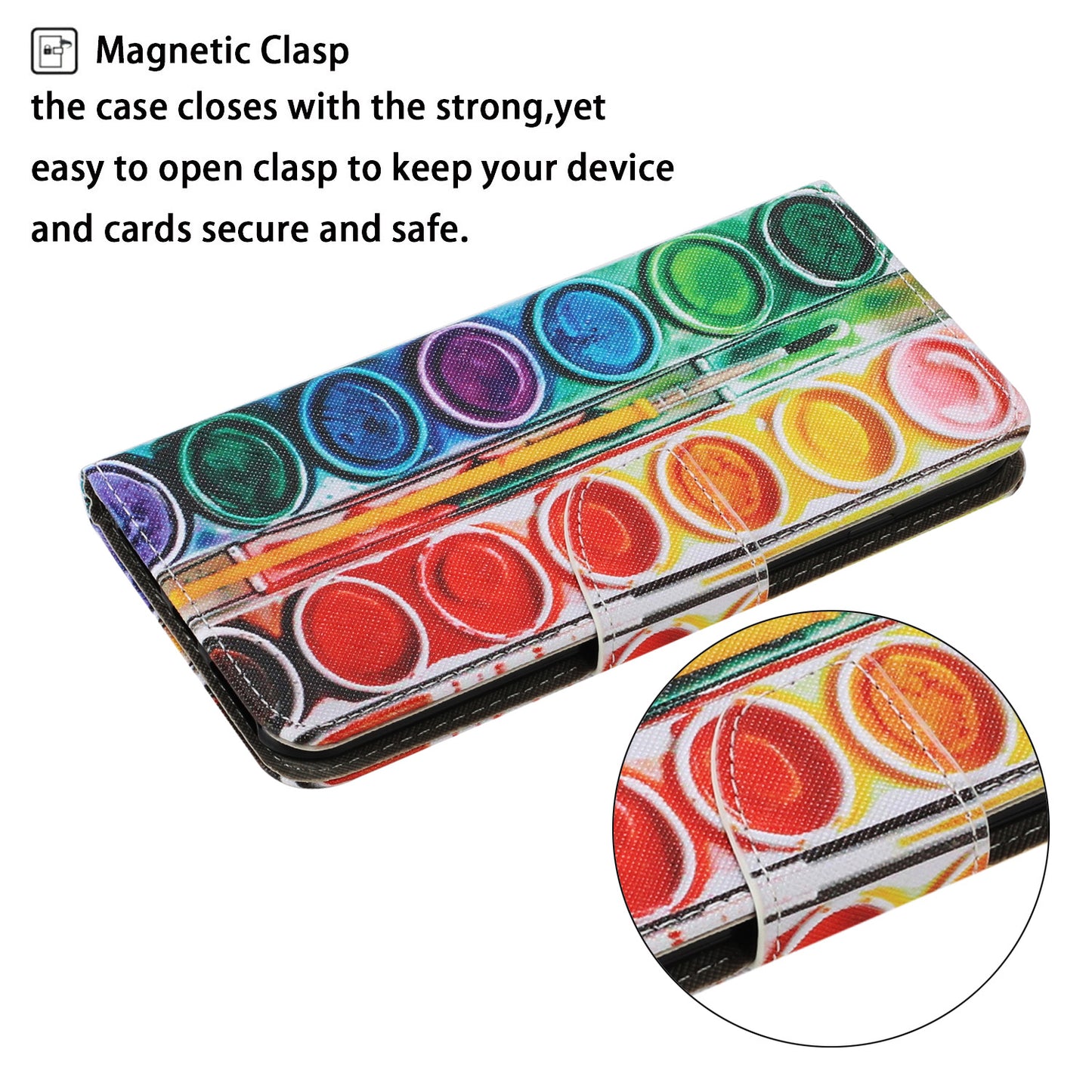 Multi Pattern Magnetic Clasp Wrist Strap Leather Phone Cell Case with Stand for Apple iPhone 13 Pro 6.1 inch
