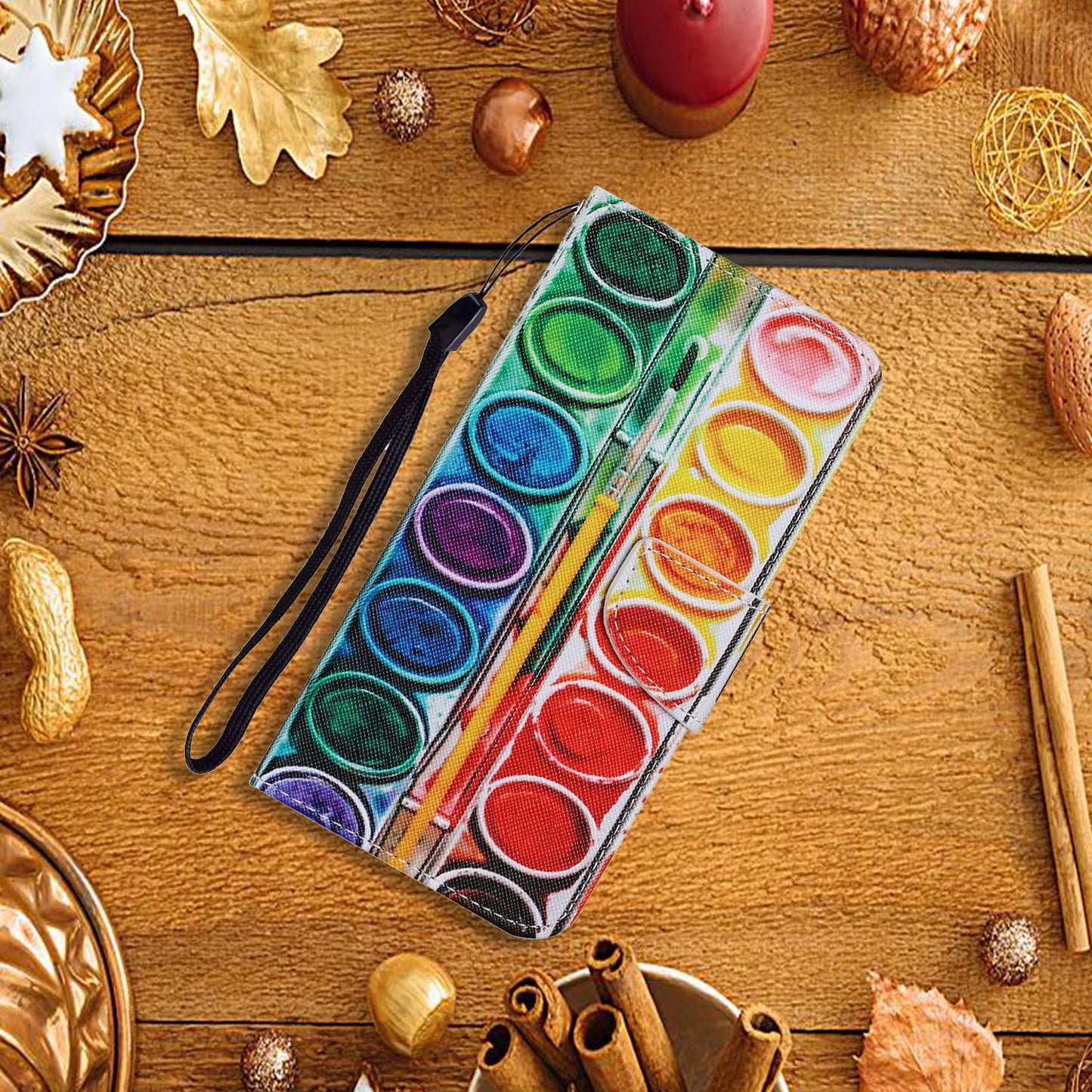Multi Pattern Magnetic Clasp Wrist Strap Leather Phone Cell Case with Stand for Apple iPhone 13 Pro 6.1 inch