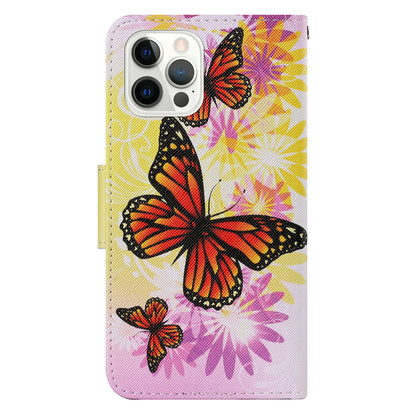 Multi Pattern Magnetic Clasp Wrist Strap Leather Phone Cell Case with Stand for Apple iPhone 13 Pro 6.1 inch