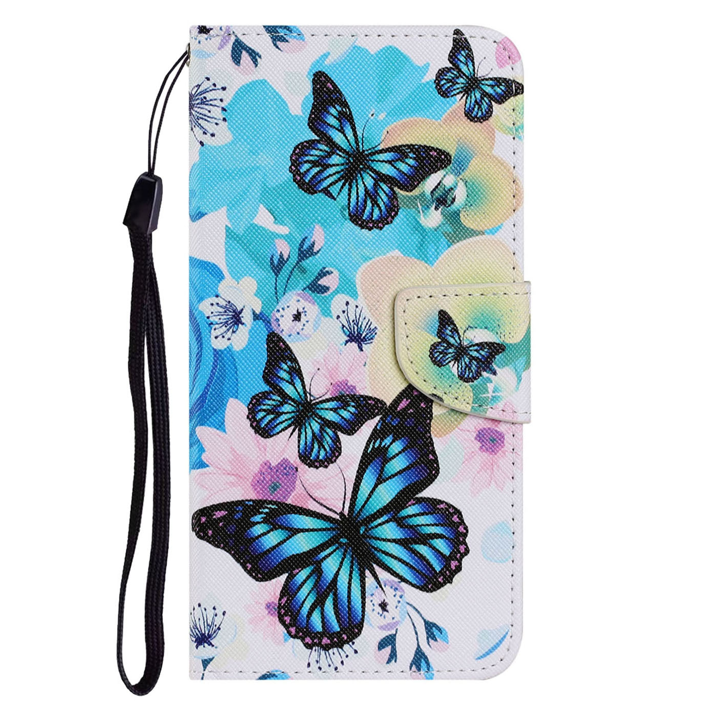 Multi Pattern Magnetic Clasp Wrist Strap Leather Phone Cell Case with Stand for Apple iPhone 13 Pro 6.1 inch