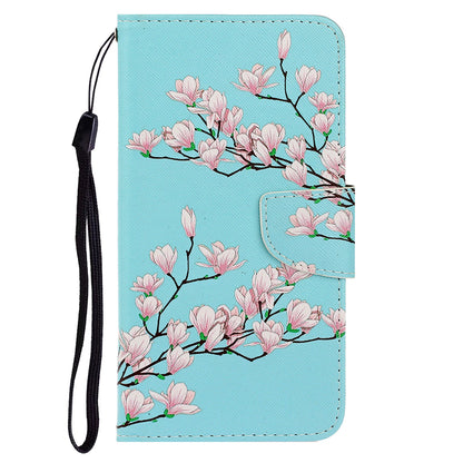 Card Slots Shockproof Pattern-Printing Handy Strap Leather Cell Case with Wallet and Stand for iPhone 13 Pro Max 6.7 inch