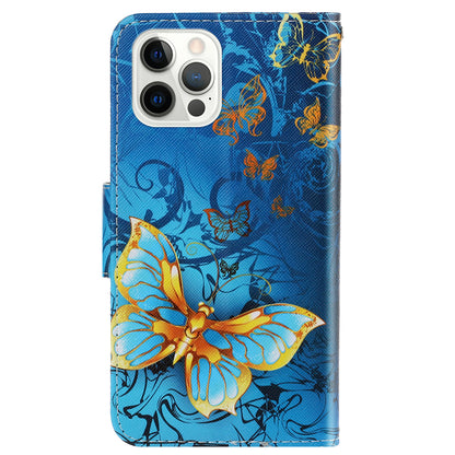 Card Slots Shockproof Pattern-Printing Handy Strap Leather Cell Case with Wallet and Stand for iPhone 13 Pro Max 6.7 inch