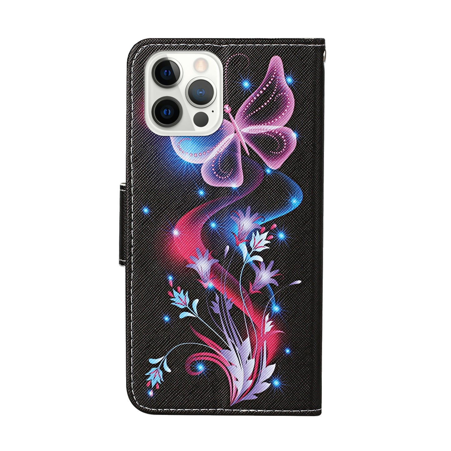All-around Protection Pattern-Printing Handy Strap Leather Cell Case with Wallet and Stand for iPhone 13 Pro Max 6.7 inch