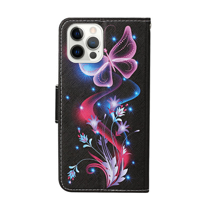 All-around Protection Pattern-Printing Handy Strap Leather Cell Case with Wallet and Stand for iPhone 13 Pro Max 6.7 inch