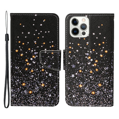 All-around Protection Pattern-Printing Handy Strap Leather Cell Case with Wallet and Stand for iPhone 13 Pro Max 6.7 inch
