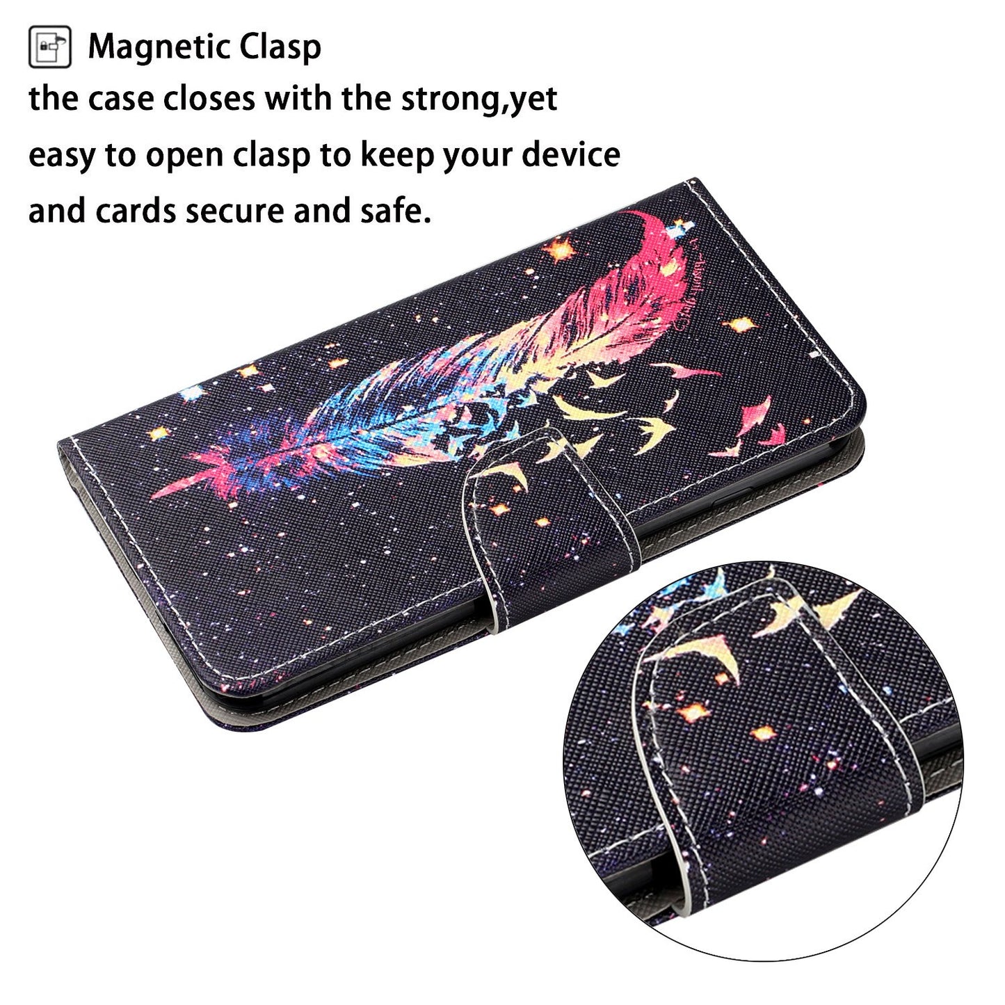 Handy Strap Pattern-Printing Full Protection Leather Cell Case with Wallet and Stand for iPhone 13 Pro Max 6.7 inch