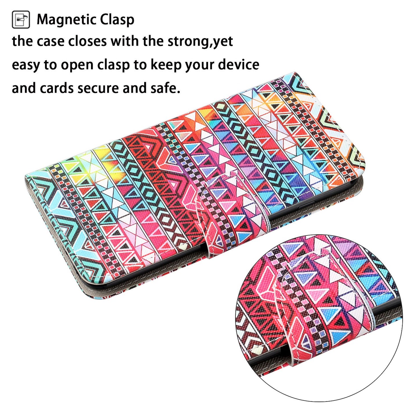 Handy Strap Pattern-Printing Full Protection Leather Cell Case with Wallet and Stand for iPhone 13 Pro Max 6.7 inch