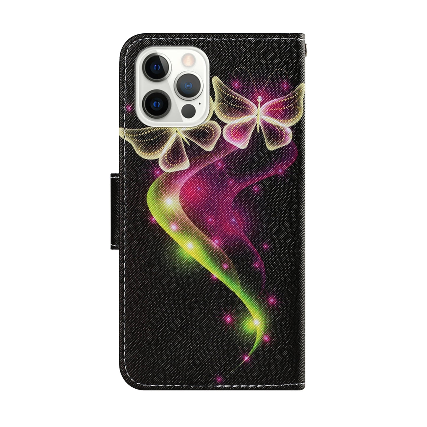 Pattern-Printing Card Slots Strap Leather Cell Case with Wallet and Stand for iPhone 13 Pro Max 6.7 inch