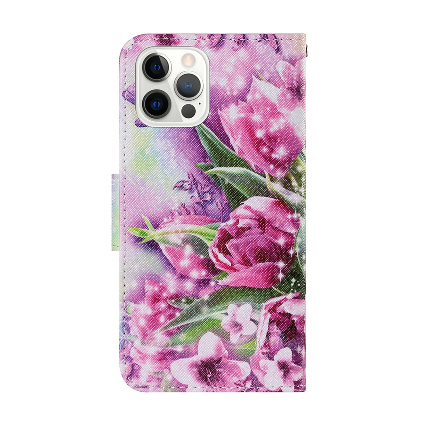 Pattern-Printing Card Slots Strap Leather Cell Case with Wallet and Stand for iPhone 13 Pro Max 6.7 inch
