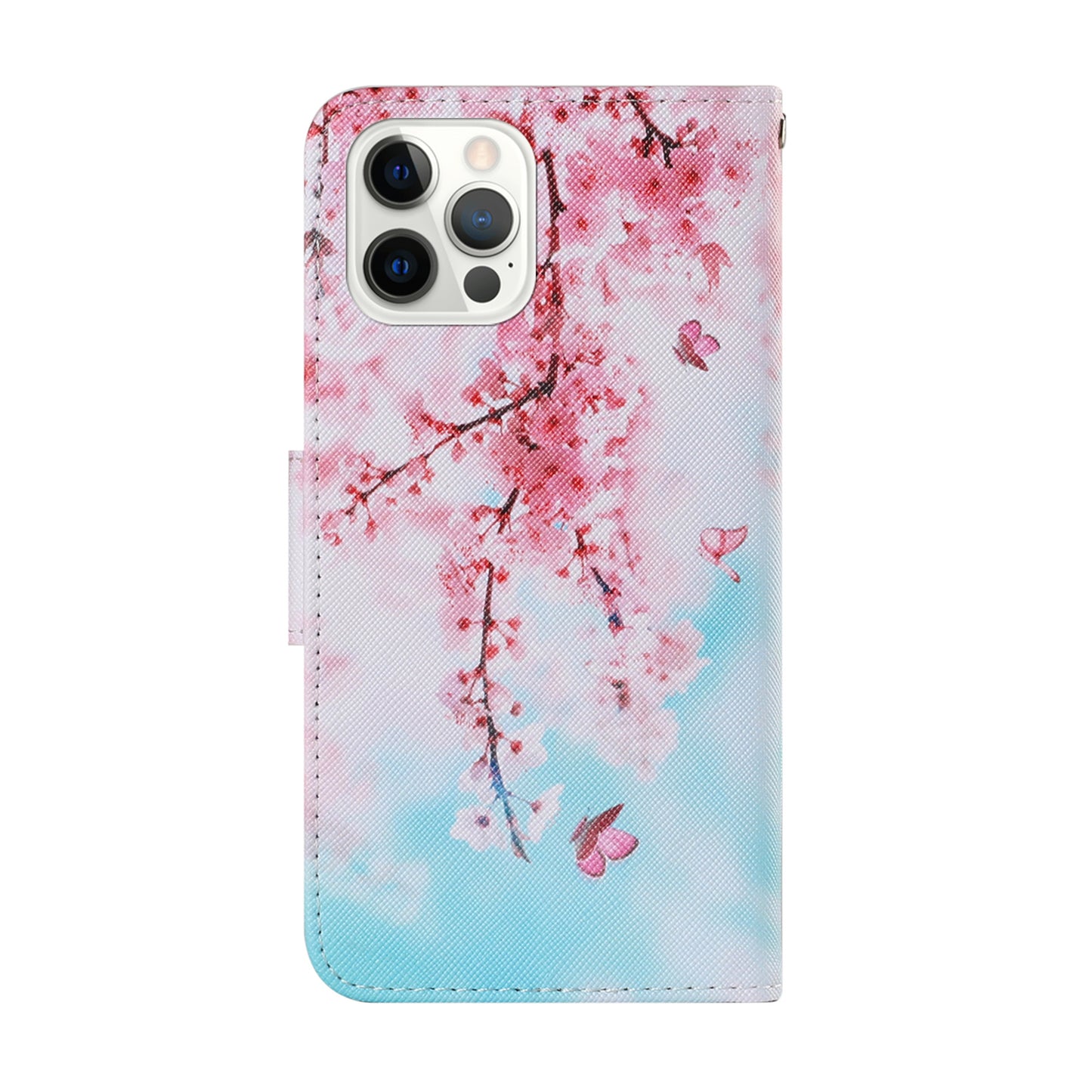 Pattern-Printing Card Slots Strap Leather Cell Case with Wallet and Stand for iPhone 13 Pro Max 6.7 inch