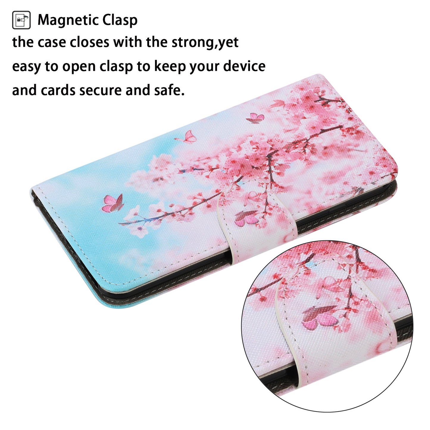 Pattern-Printing Card Slots Strap Leather Cell Case with Wallet and Stand for iPhone 13 Pro Max 6.7 inch