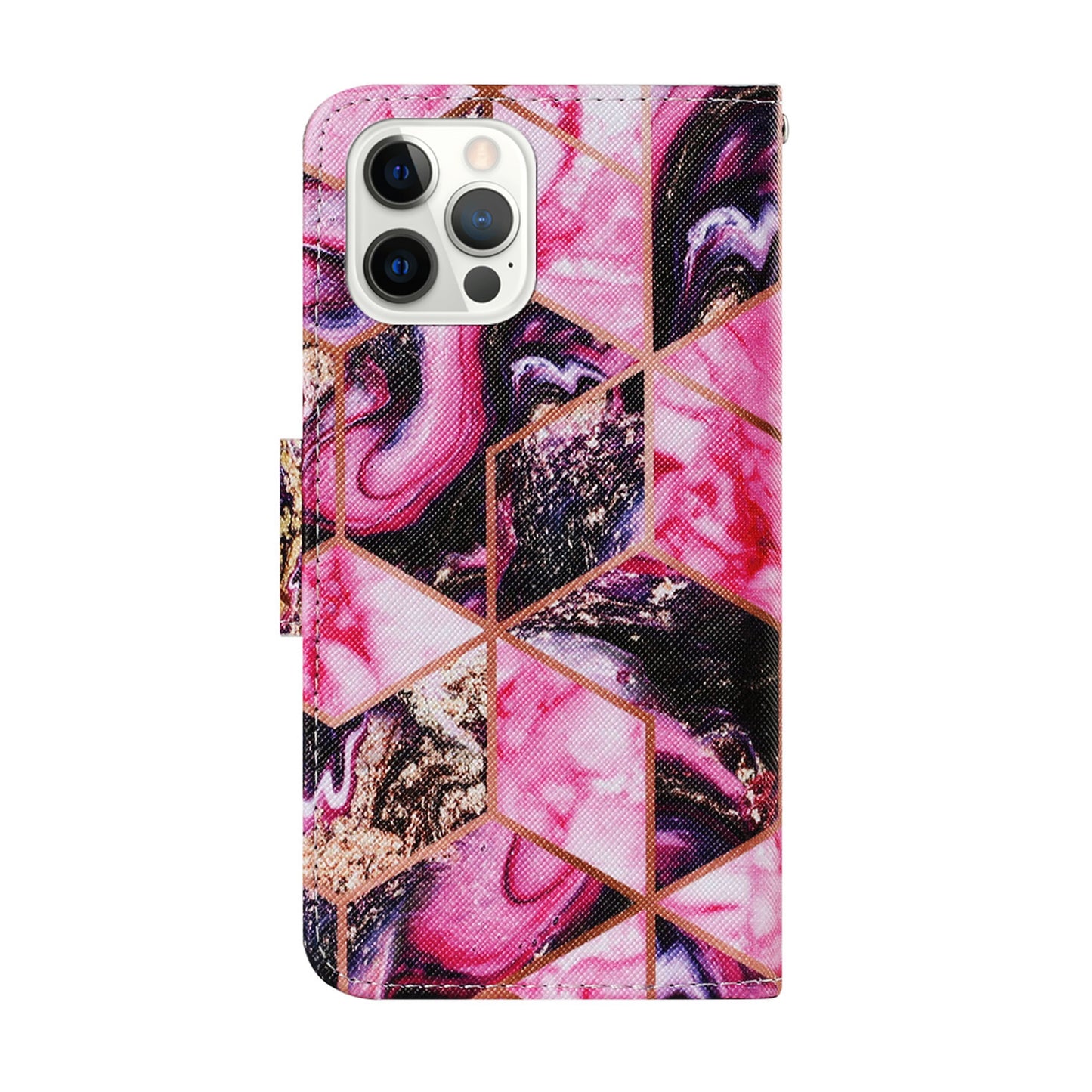 Pattern-Printing Card Slots Strap Leather Cell Case with Wallet and Stand for iPhone 13 Pro Max 6.7 inch