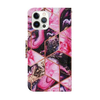 Pattern-Printing Card Slots Strap Leather Cell Case with Wallet and Stand for iPhone 13 Pro Max 6.7 inch