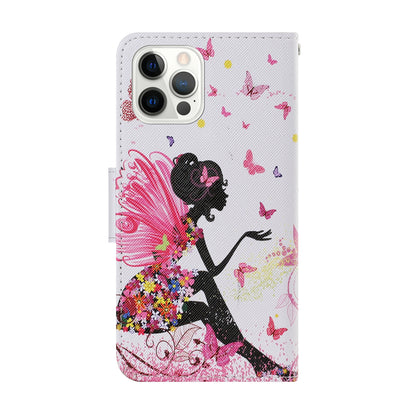 Pattern-Printing Card Slots Strap Leather Cell Case with Wallet and Stand for iPhone 13 Pro Max 6.7 inch