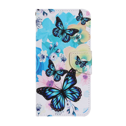 Pattern-Printing Card Slots Strap Leather Cell Case with Wallet and Stand for iPhone 13 Pro Max 6.7 inch