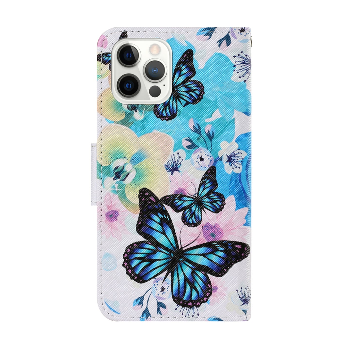 Pattern-Printing Card Slots Strap Leather Cell Case with Wallet and Stand for iPhone 13 Pro Max 6.7 inch