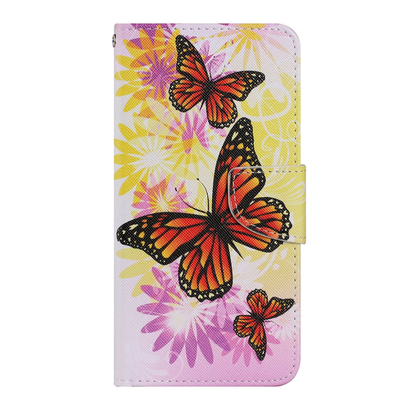 Pattern-Printing Card Slots Strap Leather Cell Case with Wallet and Stand for iPhone 13 Pro Max 6.7 inch