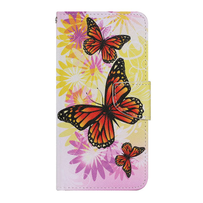 Pattern-Printing Card Slots Strap Leather Cell Case with Wallet and Stand for iPhone 13 Pro Max 6.7 inch