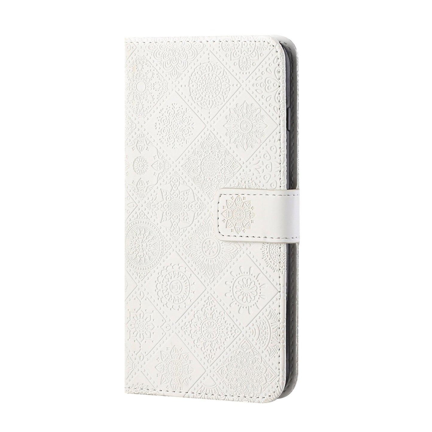Imprinted Flower Ethnic Style Wallet Stand Design Leather Protective Case for iPhone 13 Pro Max 6.7 inch