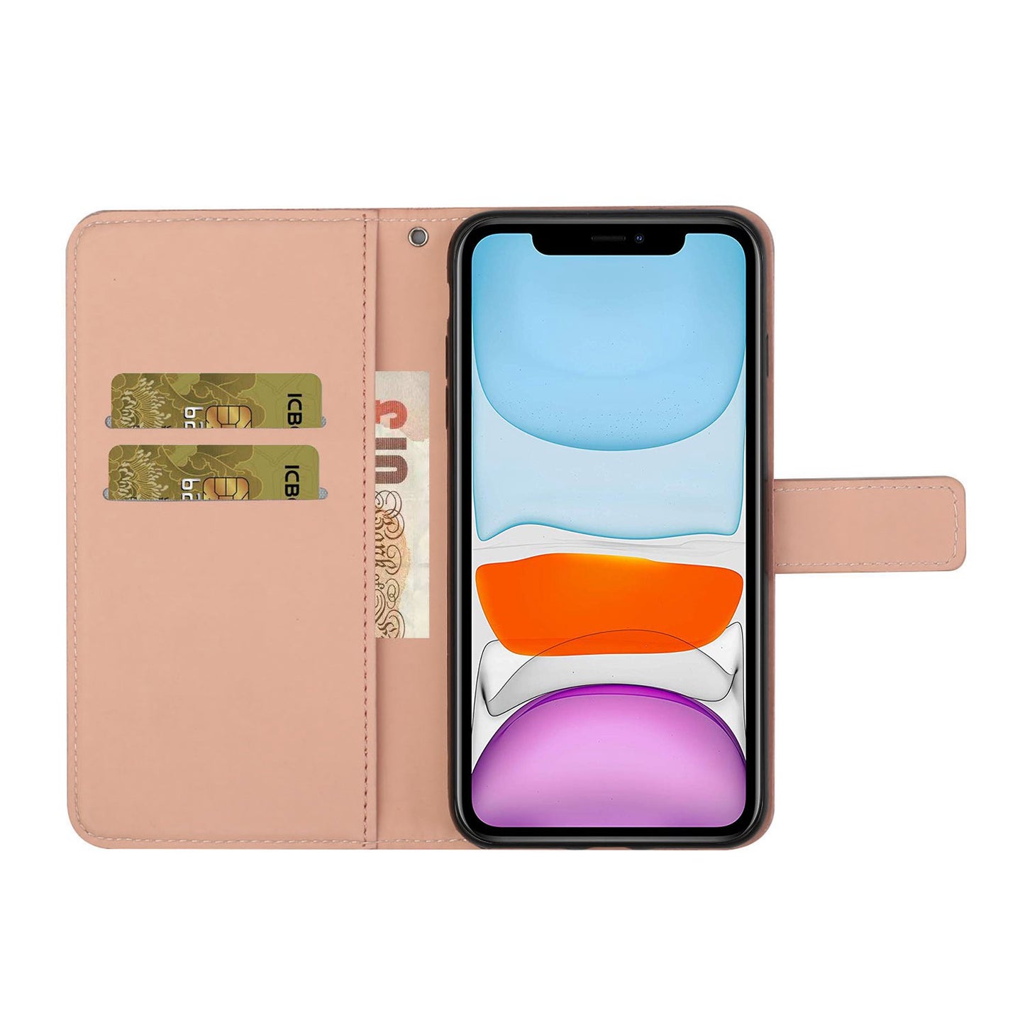 Imprinted Flower Ethnic Style Wallet Stand Design Leather Protective Case for iPhone 13 Pro Max 6.7 inch